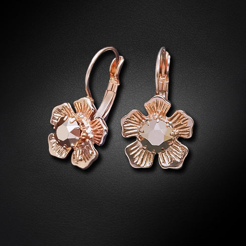 Auskari "Ziedu Krāšņums (Rose Gold)" ar Swarovski™ kristāliem